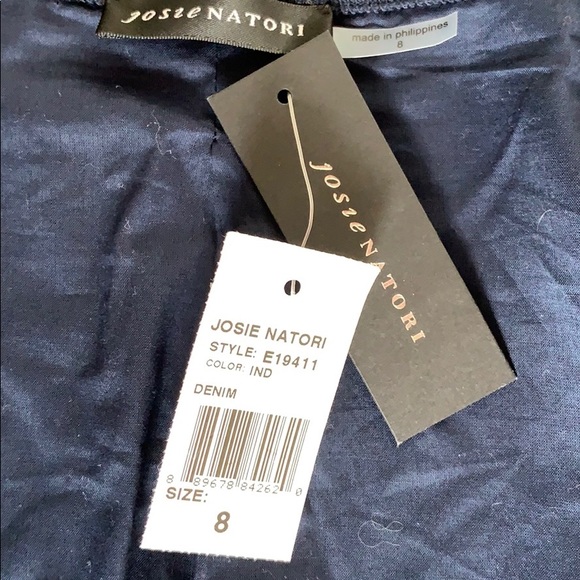 Josie Natori Spring 2018 Denim Jacquard Bomber - Picture 7 of 8